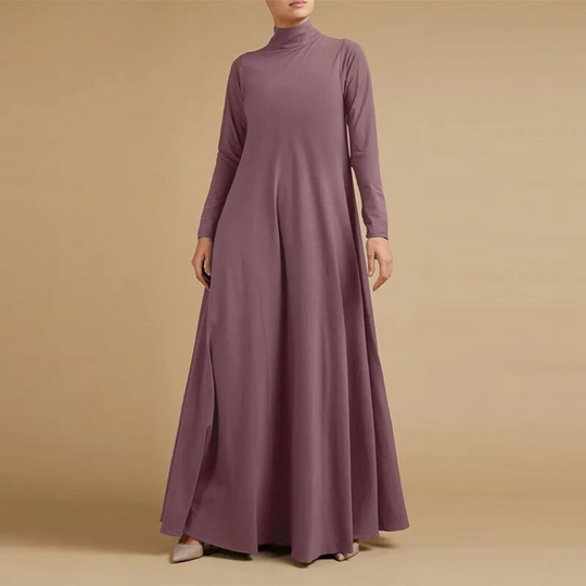 Turtleneck Maxi Abaya Dress with Pockets