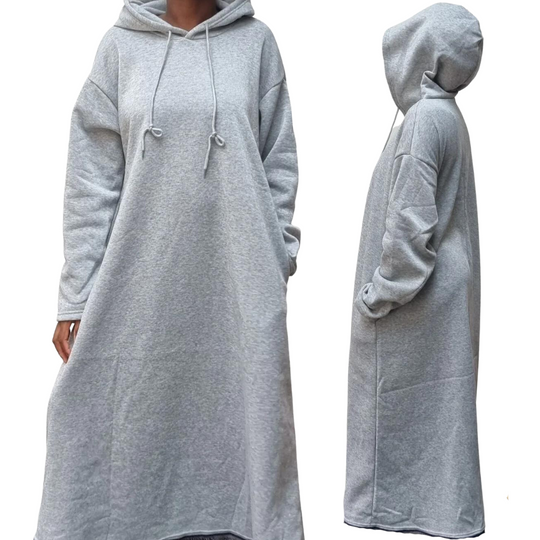 Oversized Hooded Maxi Dress with Pockets