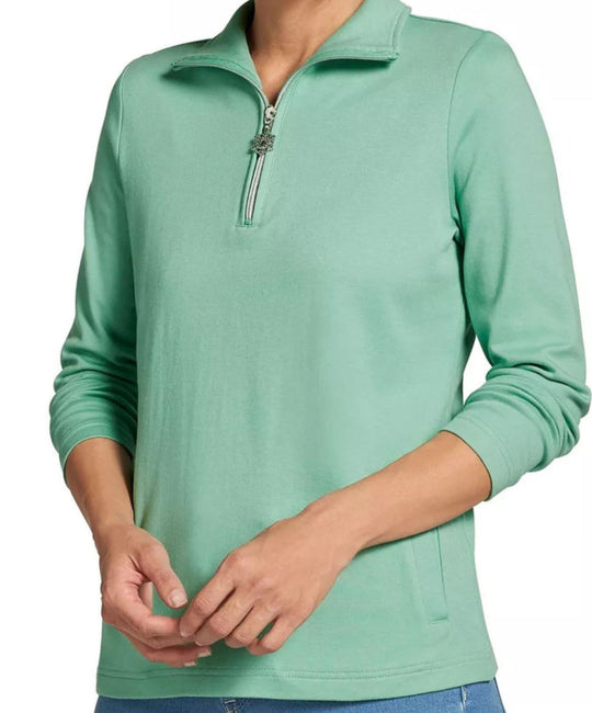 Women's Pure Cotton Half Zip Sweatshirt
