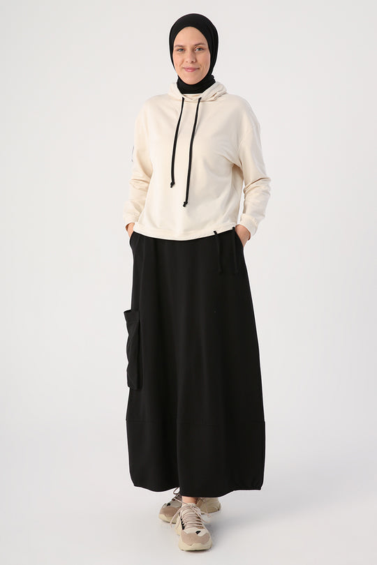 Cowl Neck Modest Top & Skirt Set