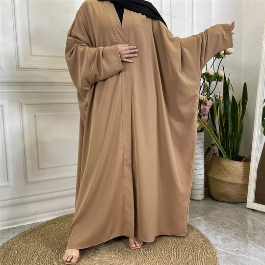 Butterfly Open Abaya With Pockets & Popper Buttons